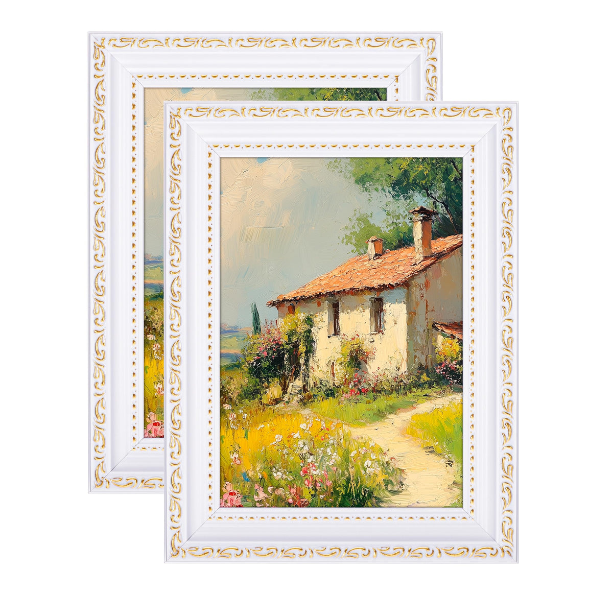 eletecpro 3x4 Vintage Picture Frame, Glass Cover, Black, 2-Pack