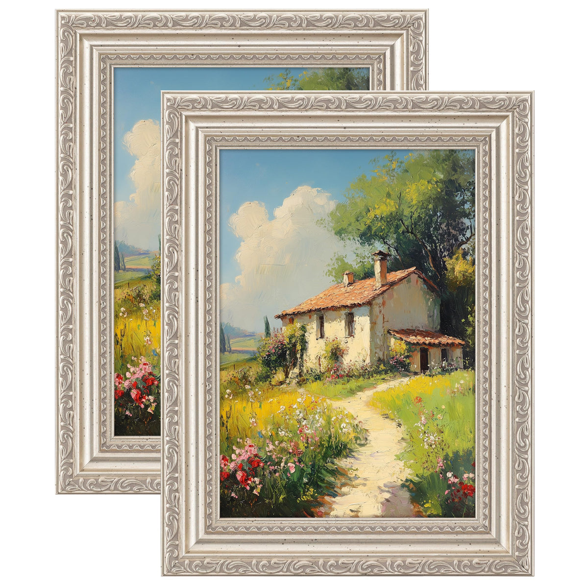 eletecpro 3x4 Vintage Picture Frame, Glass Cover, Black, 2-Pack
