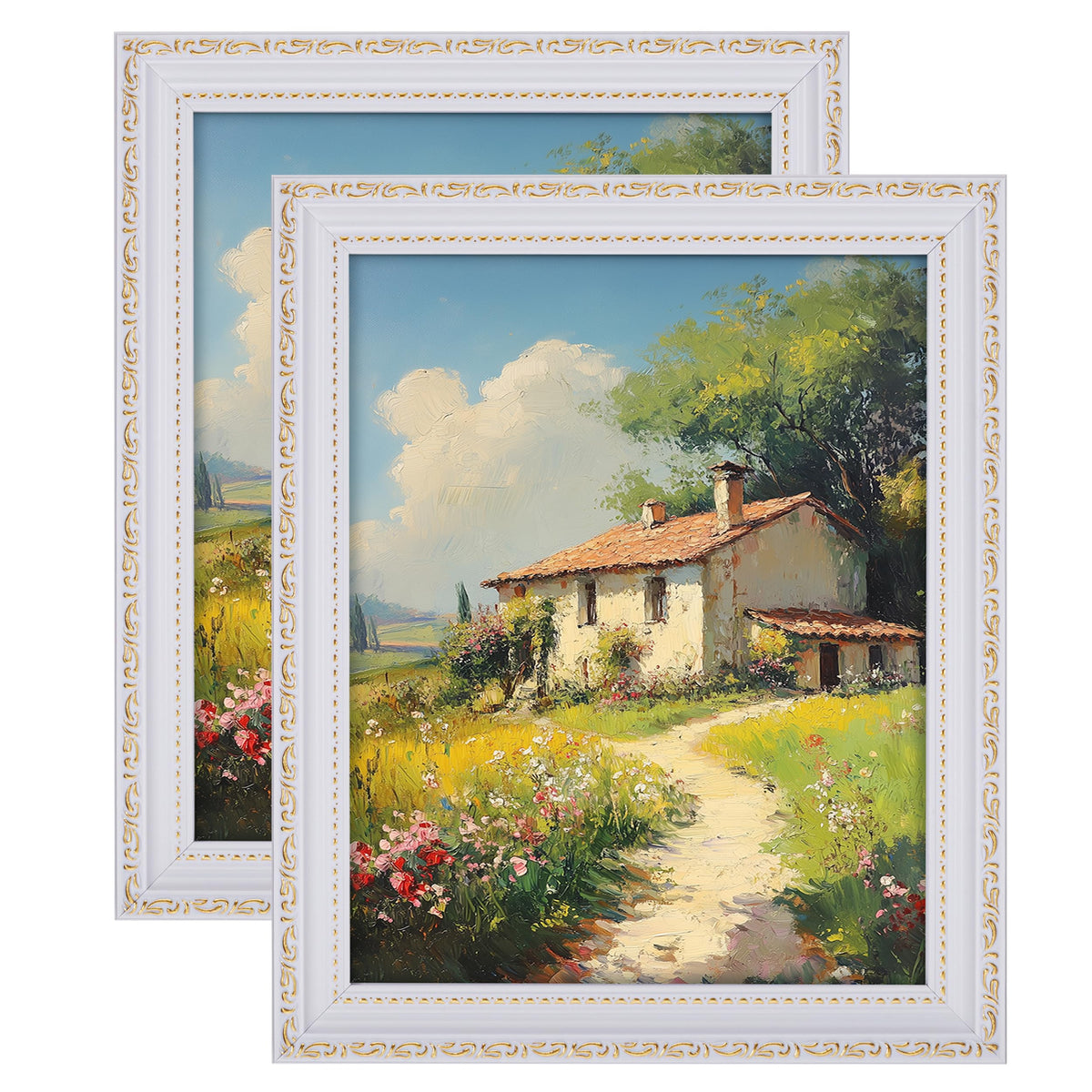 eletecpro 3x4 Vintage Picture Frame, Glass Cover, Black, 2-Pack
