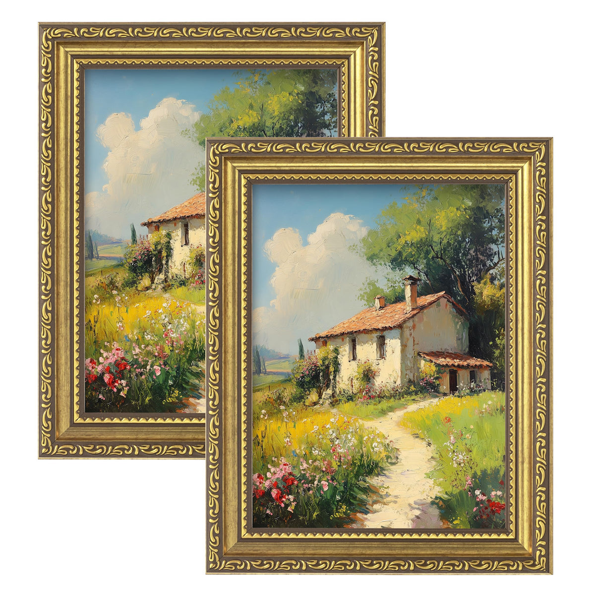eletecpro 3x4 Vintage Picture Frame, Glass Cover, Black, 2-Pack