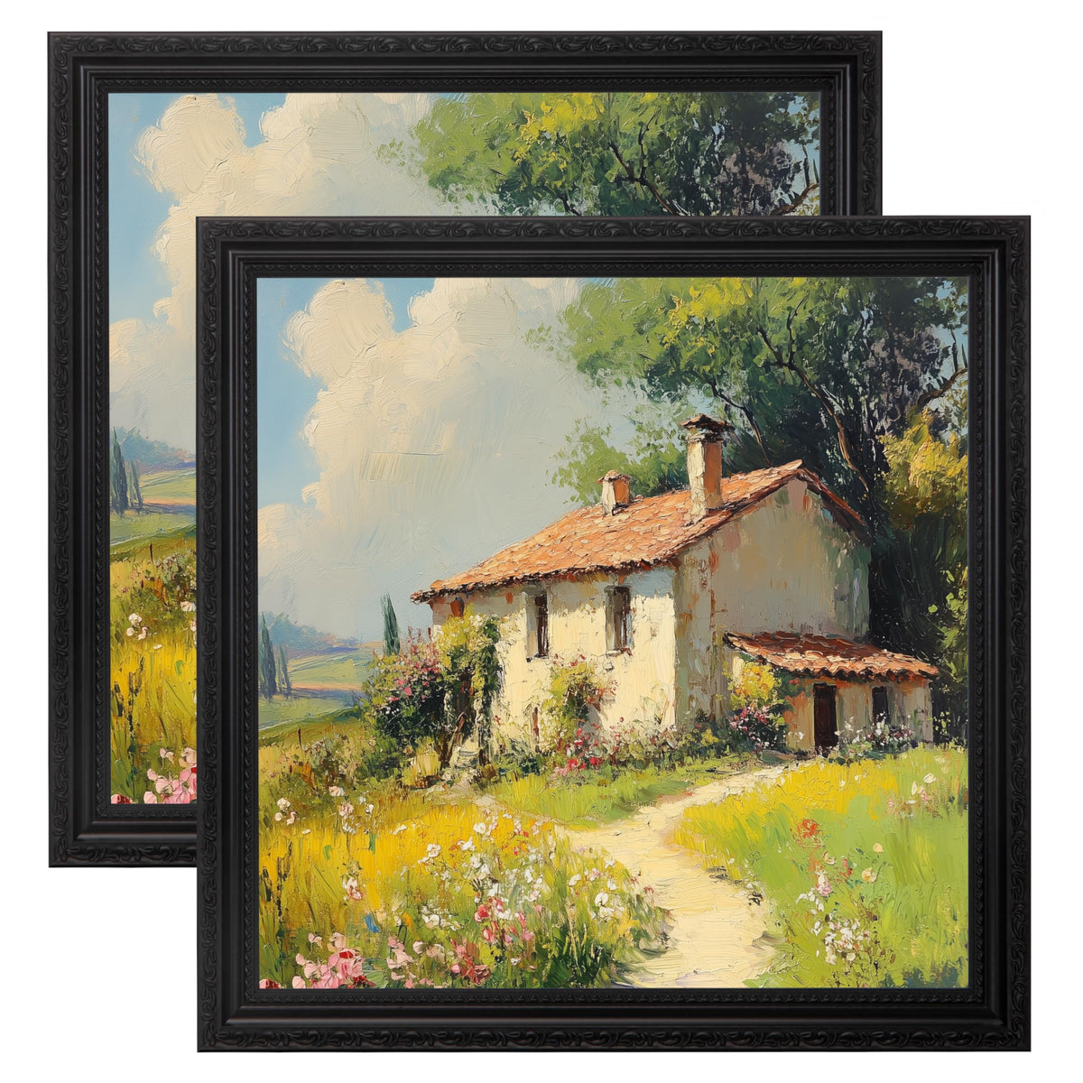 eletecpro 3x4 Vintage Picture Frame, Glass Cover, Black, 2-Pack