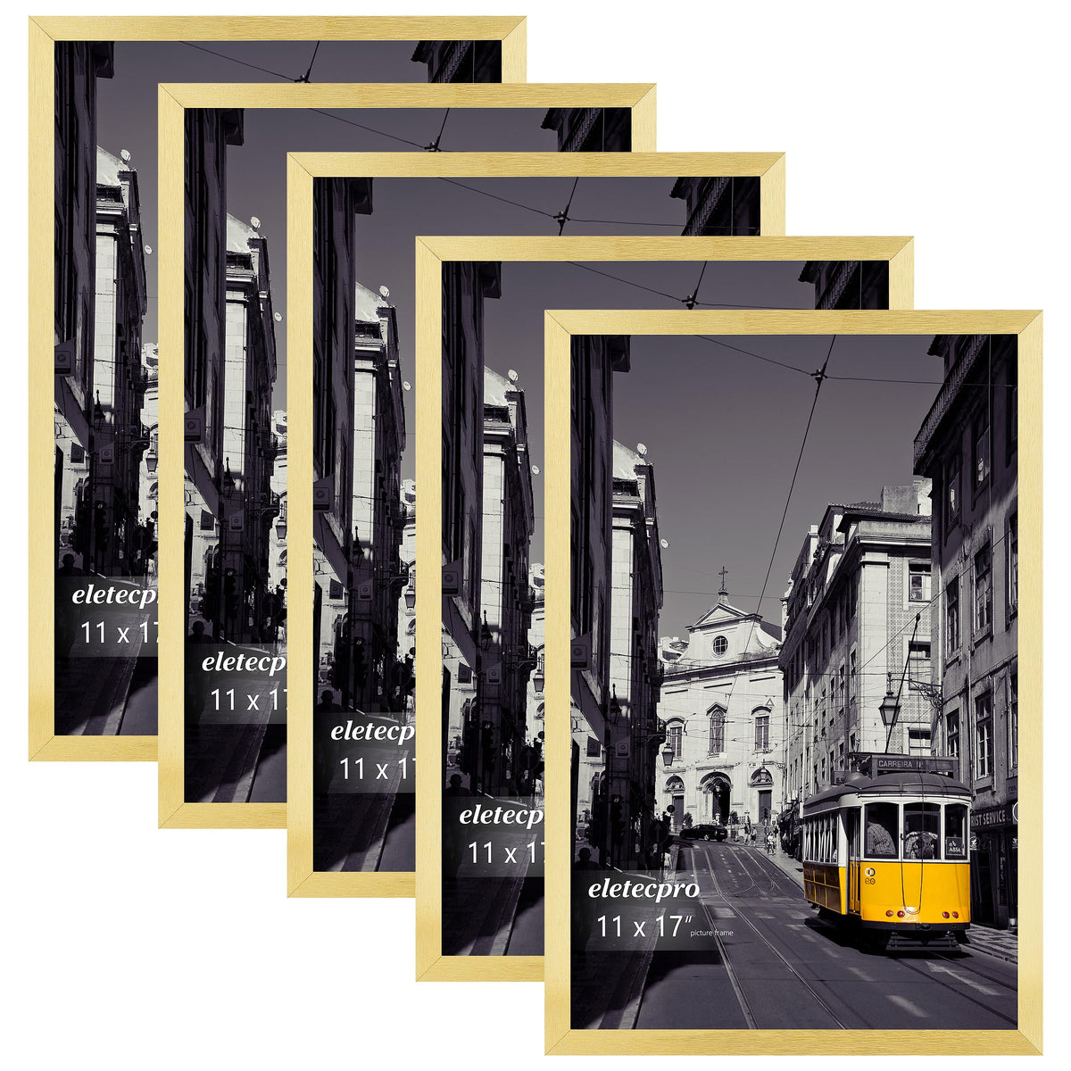 eletecpro 5x7 Picture Frames, Acrylic Cover, Beige, Set of 10