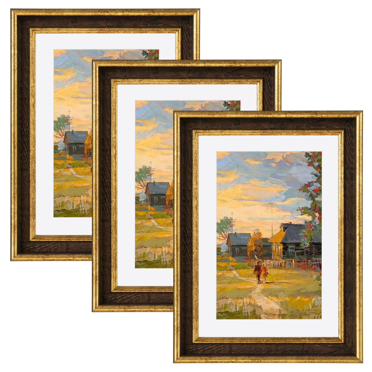 eletecpro 4x4 Picture Frames, Deep Set Design, Glass Cover, 3 Pack, Black