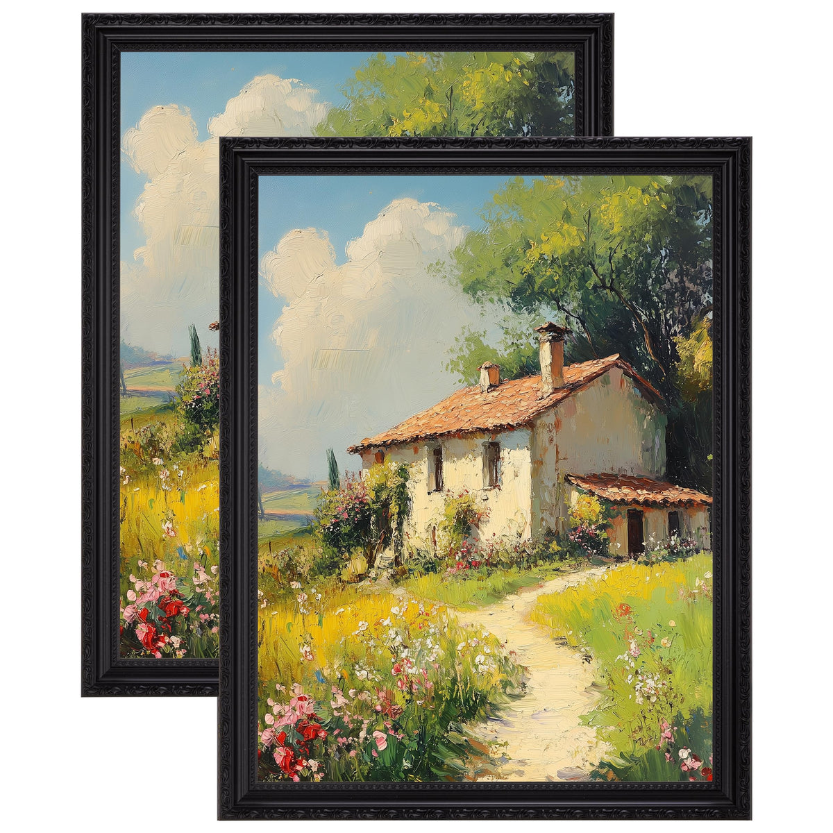 eletecpro 3x4 Vintage Picture Frame, Glass Cover, Black, 2-Pack