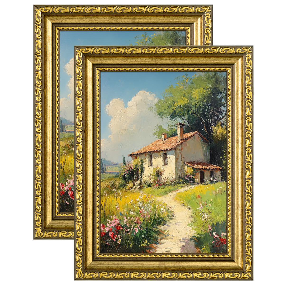 eletecpro 3x4 Vintage Picture Frame, Glass Cover, Black, 2-Pack