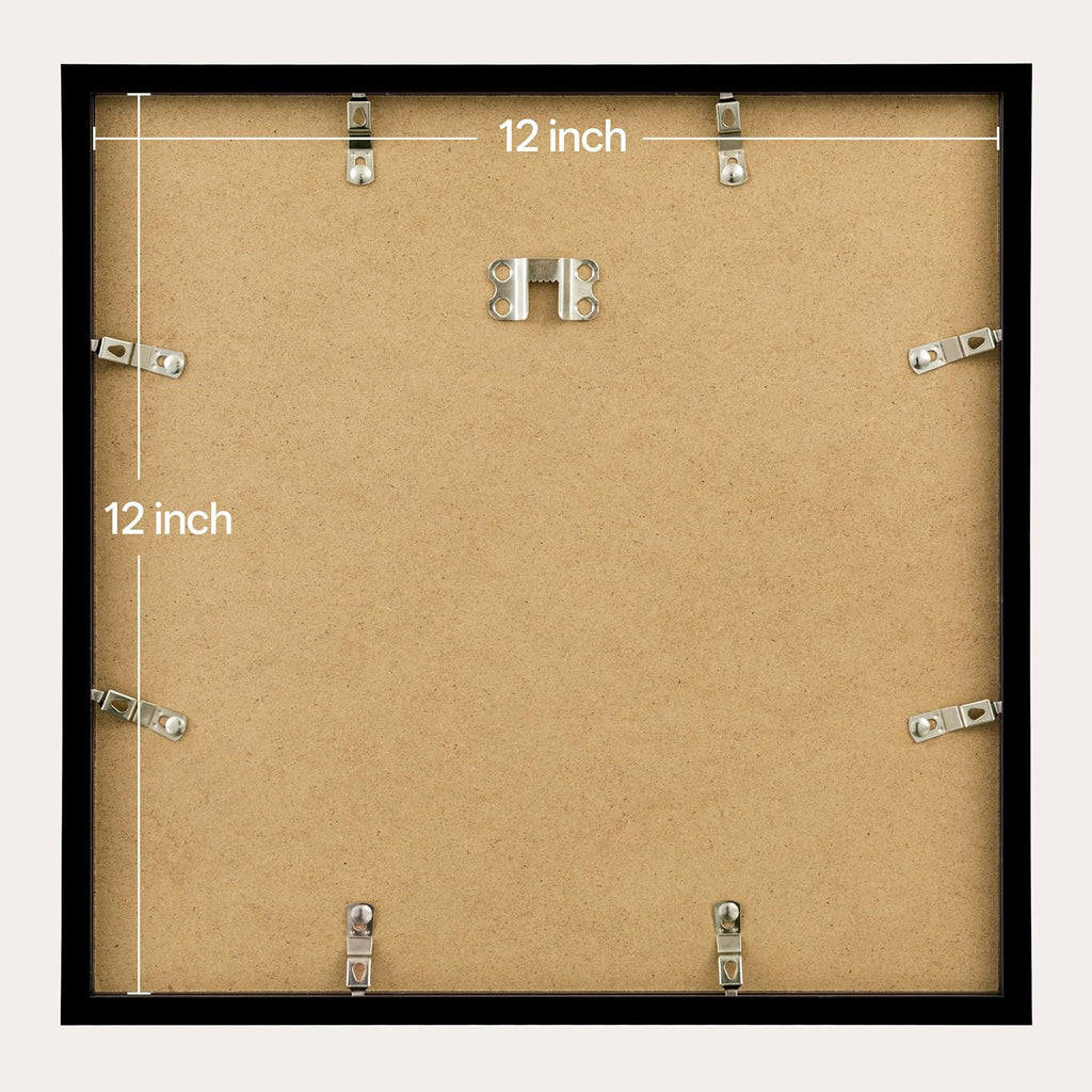 eletecpro 12x12 Picture Frame Set of 3, Display 8x8 with Mat, Black