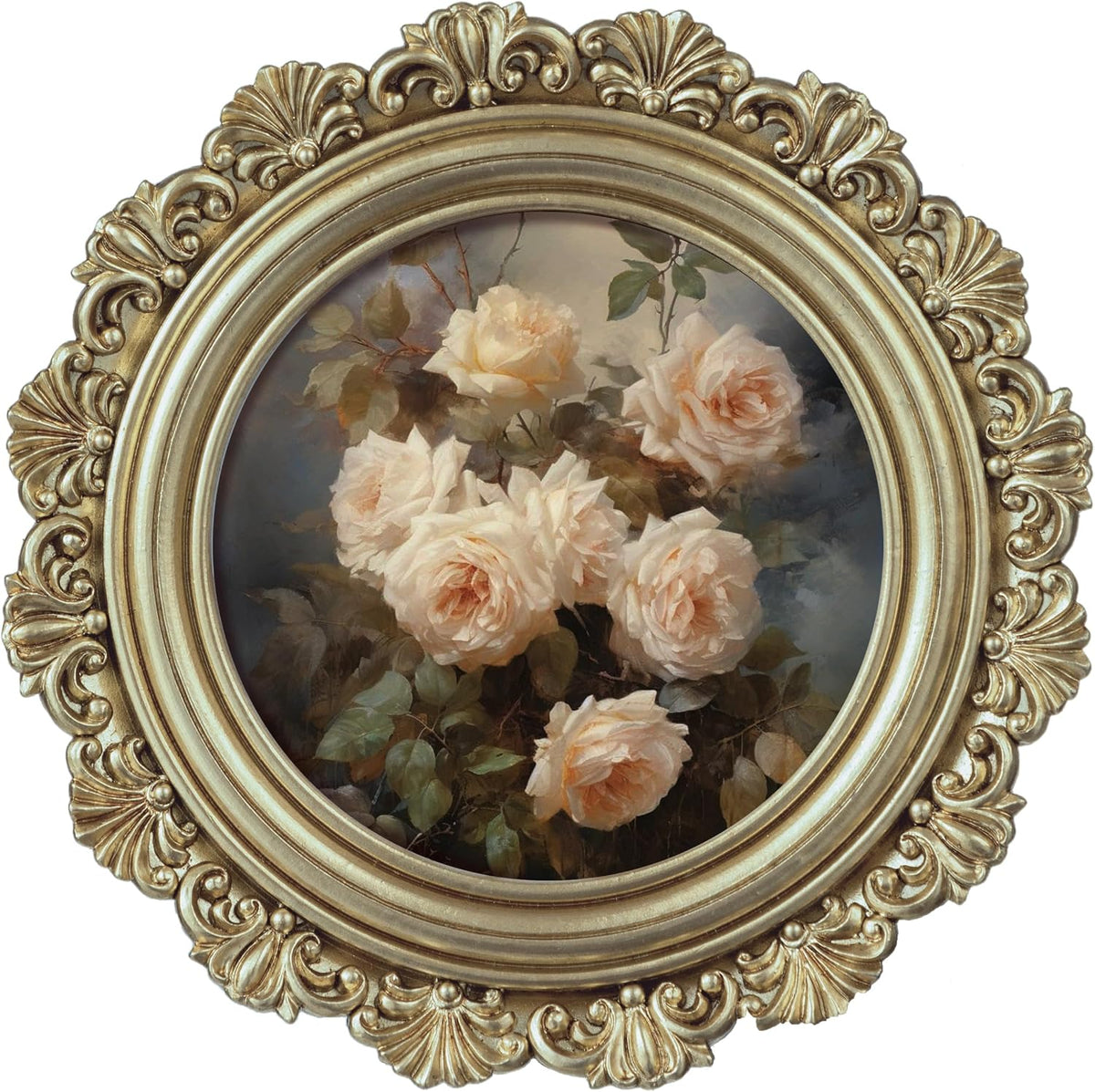 eletecpro 4x4 Round Picture Frame with Glass Cover, Black