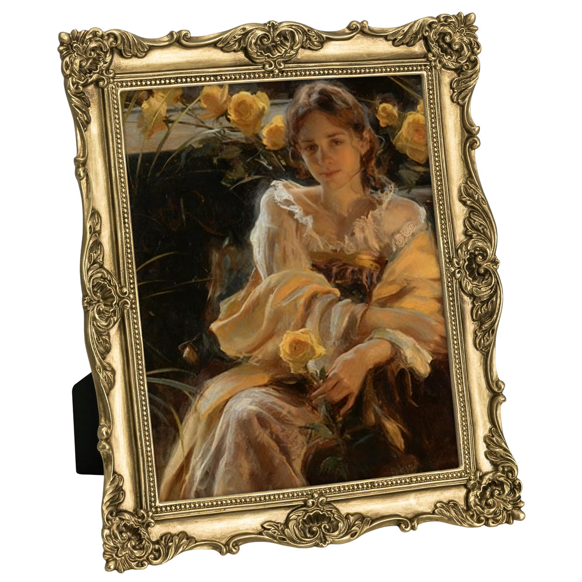 eletecpro 4x4 Vintage Picture Frame with Real Glass Cover, Black, 1-Pack