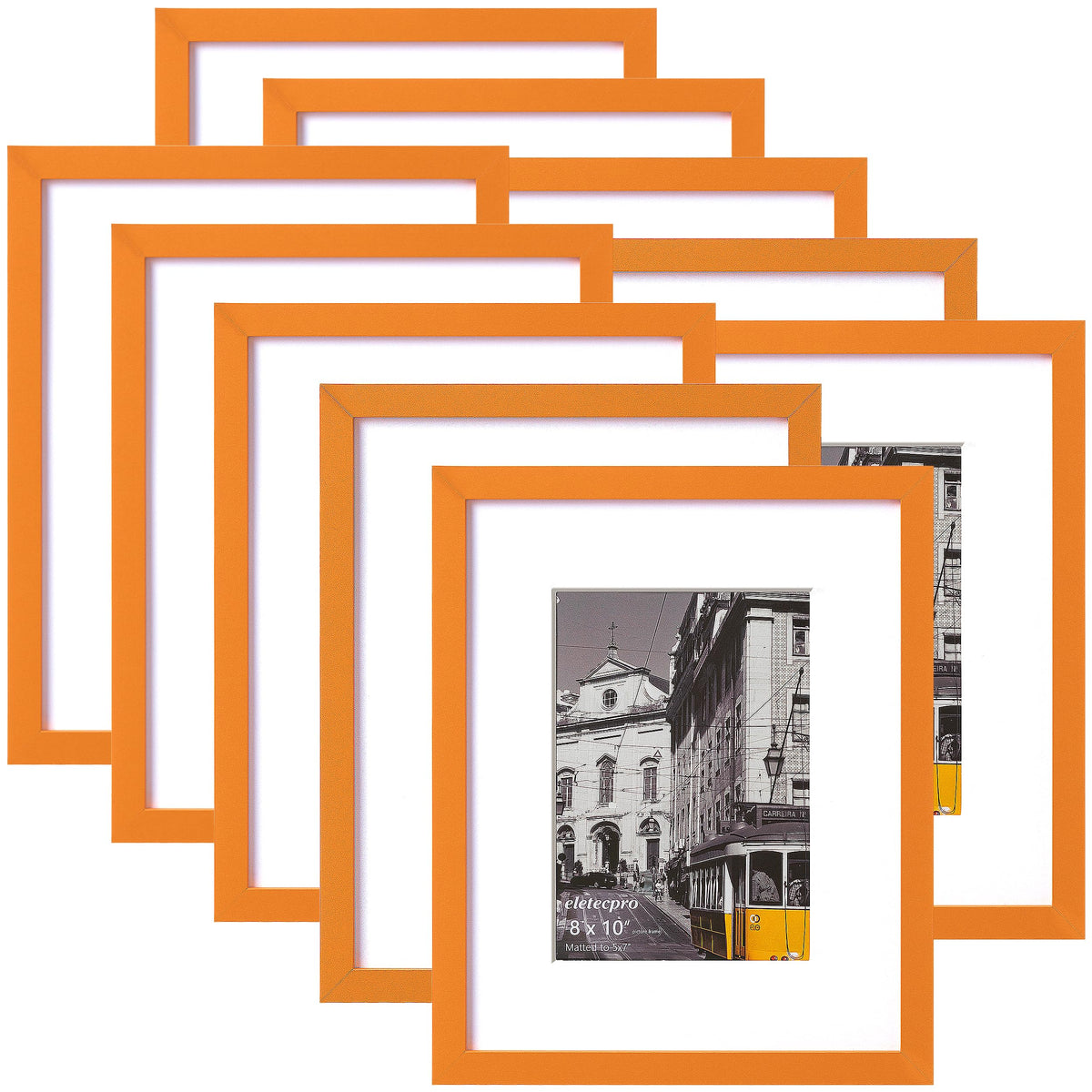 eletecpro 5x7 Picture Frames, Acrylic Cover, Beige, Set of 10
