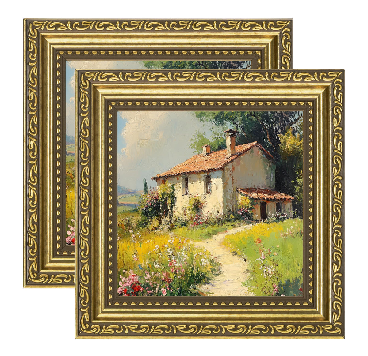 eletecpro 3x4 Vintage Picture Frame, Glass Cover, Black, 2-Pack