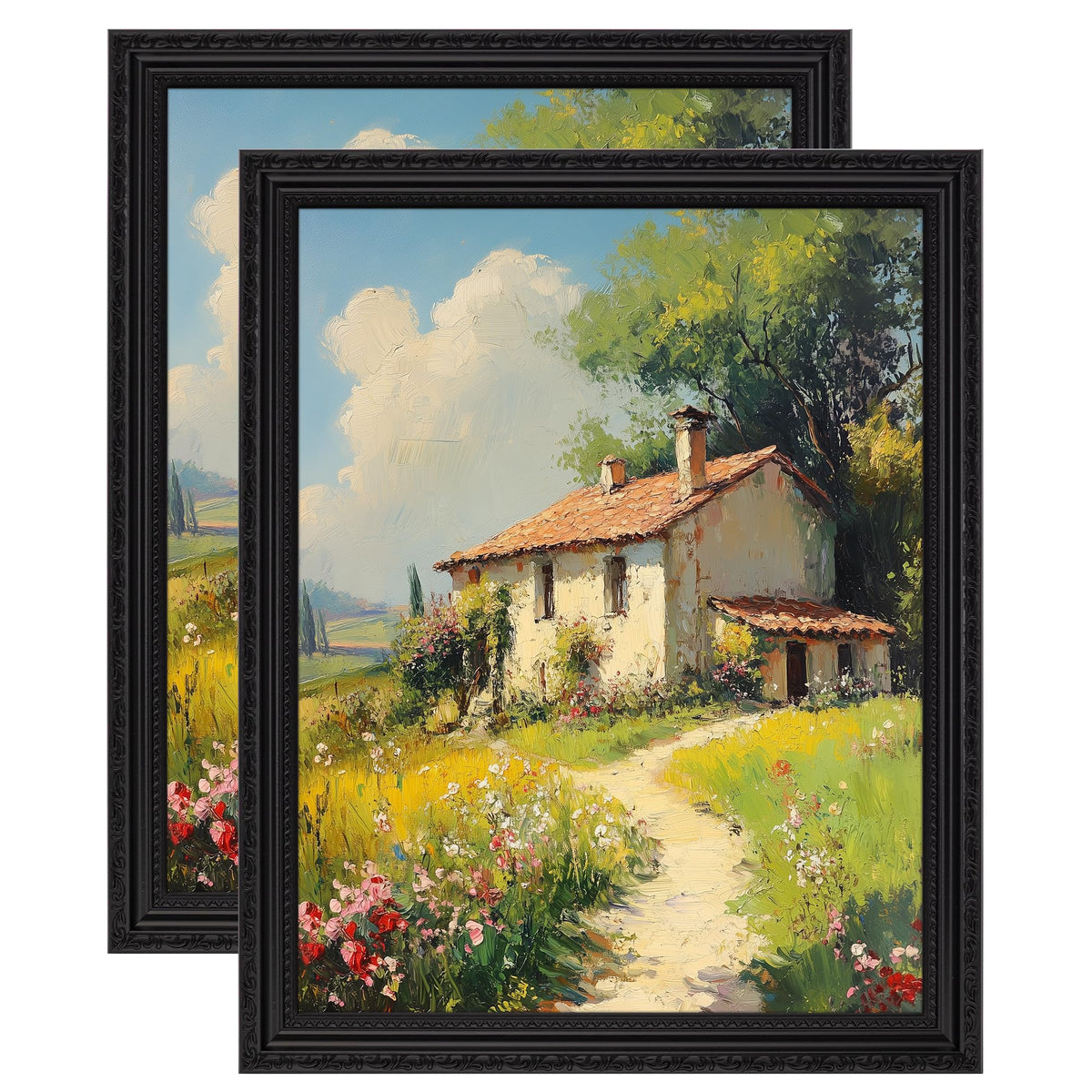 eletecpro 3x4 Vintage Picture Frame, Glass Cover, Black, 2-Pack