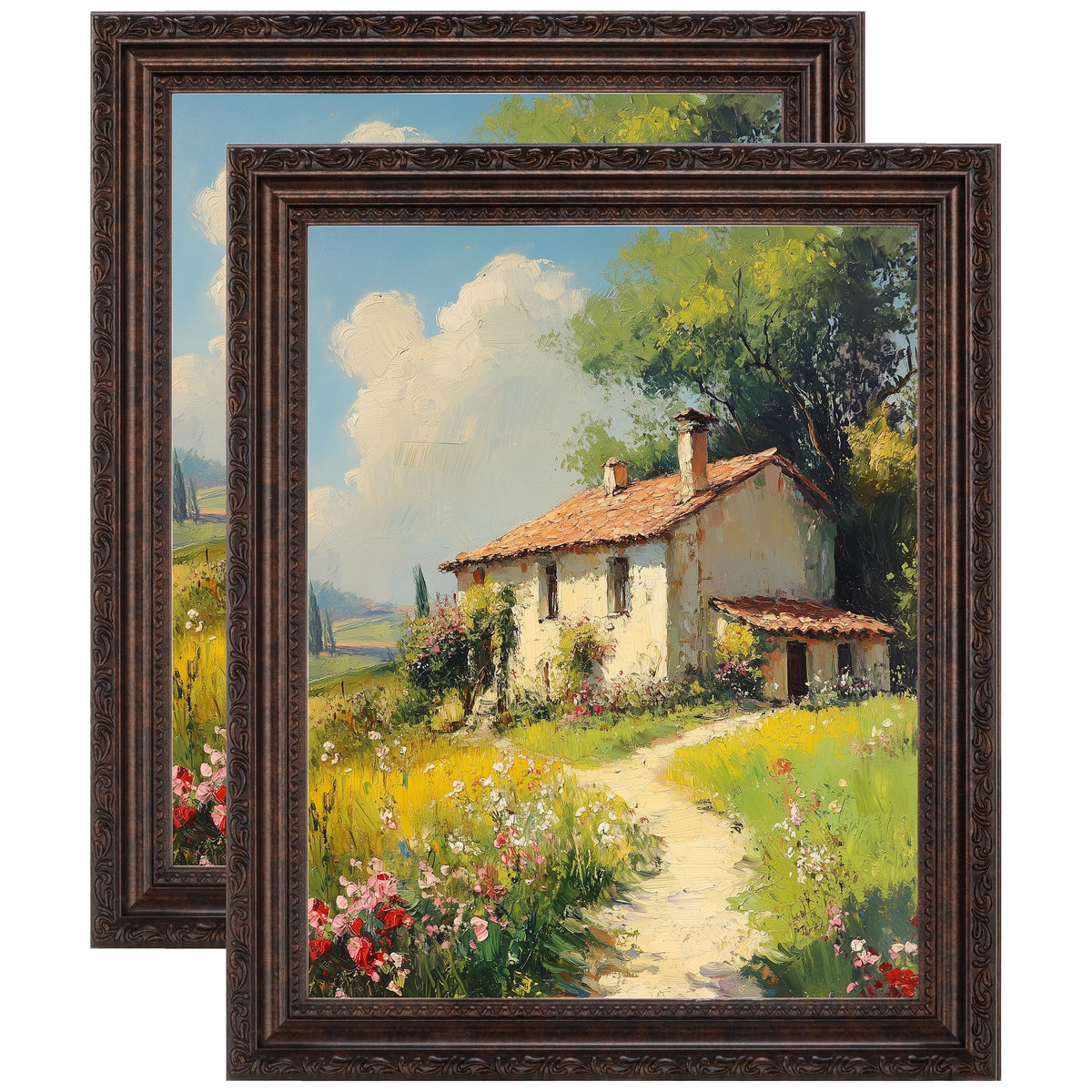 eletecpro 3x4 Vintage Picture Frame, Glass Cover, Black, 2-Pack