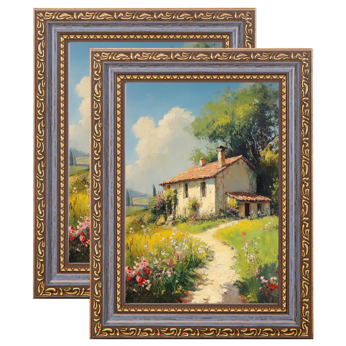 eletecpro 3x4 Vintage Picture Frame, Glass Cover, Black, 2-Pack