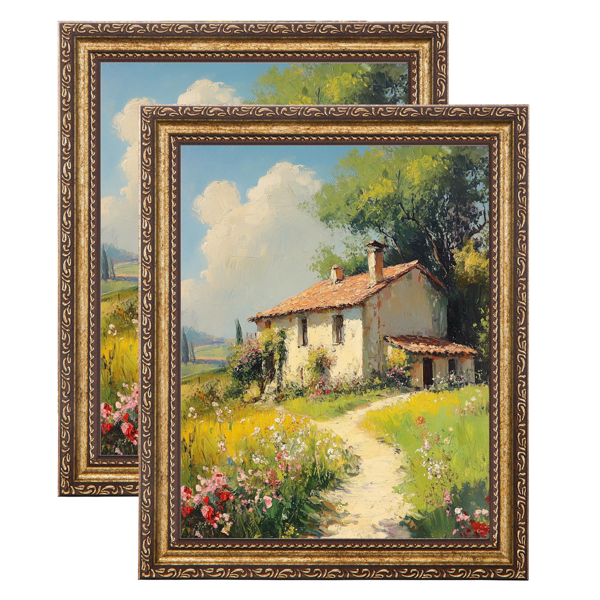 eletecpro 3x4 Vintage Picture Frame, Glass Cover, Black, 2-Pack