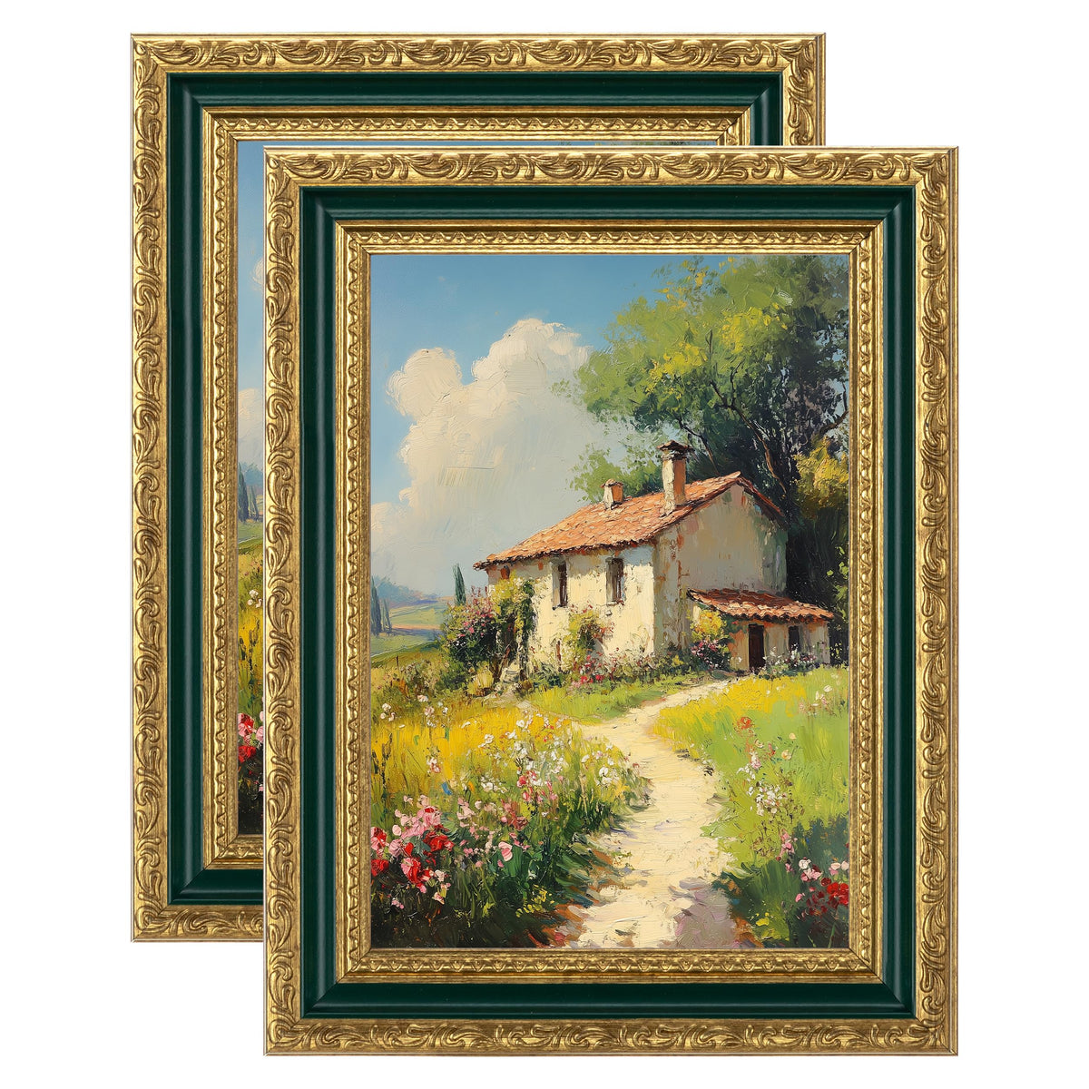 eletecpro 3x4 Vintage Picture Frame, Glass Cover, Black, 2-Pack