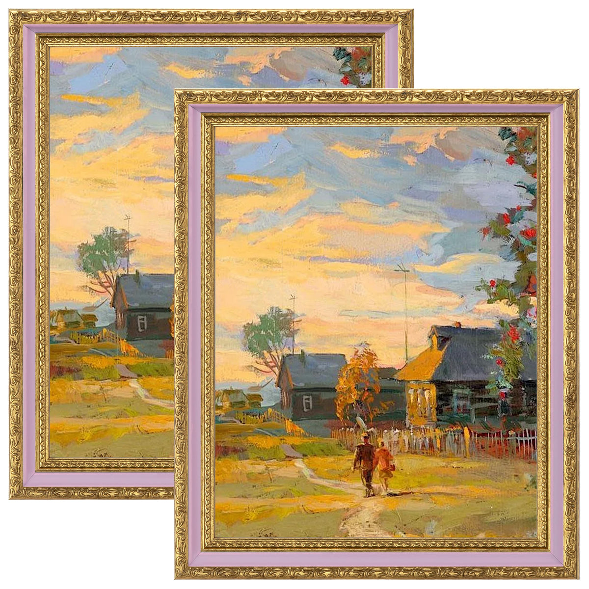eletecpro 3x4 Vintage Picture Frame, Glass Cover, Black, 2-Pack