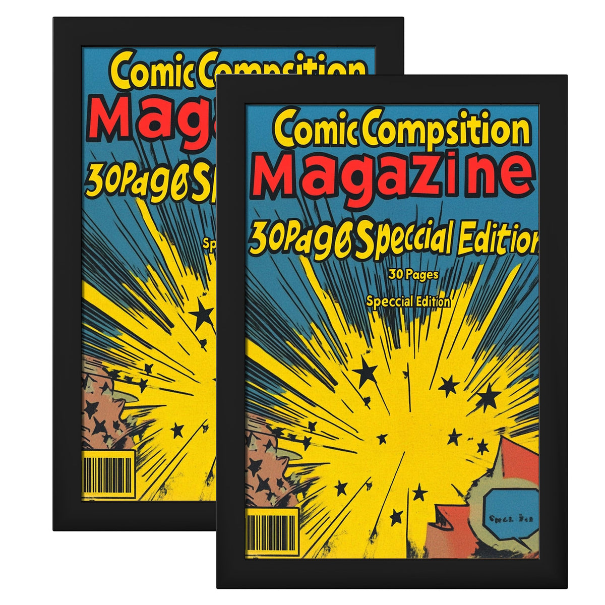 eletecpro Comic Book Frame, Acrylic Cover, Black, 6.75x10.25, 1-Pack