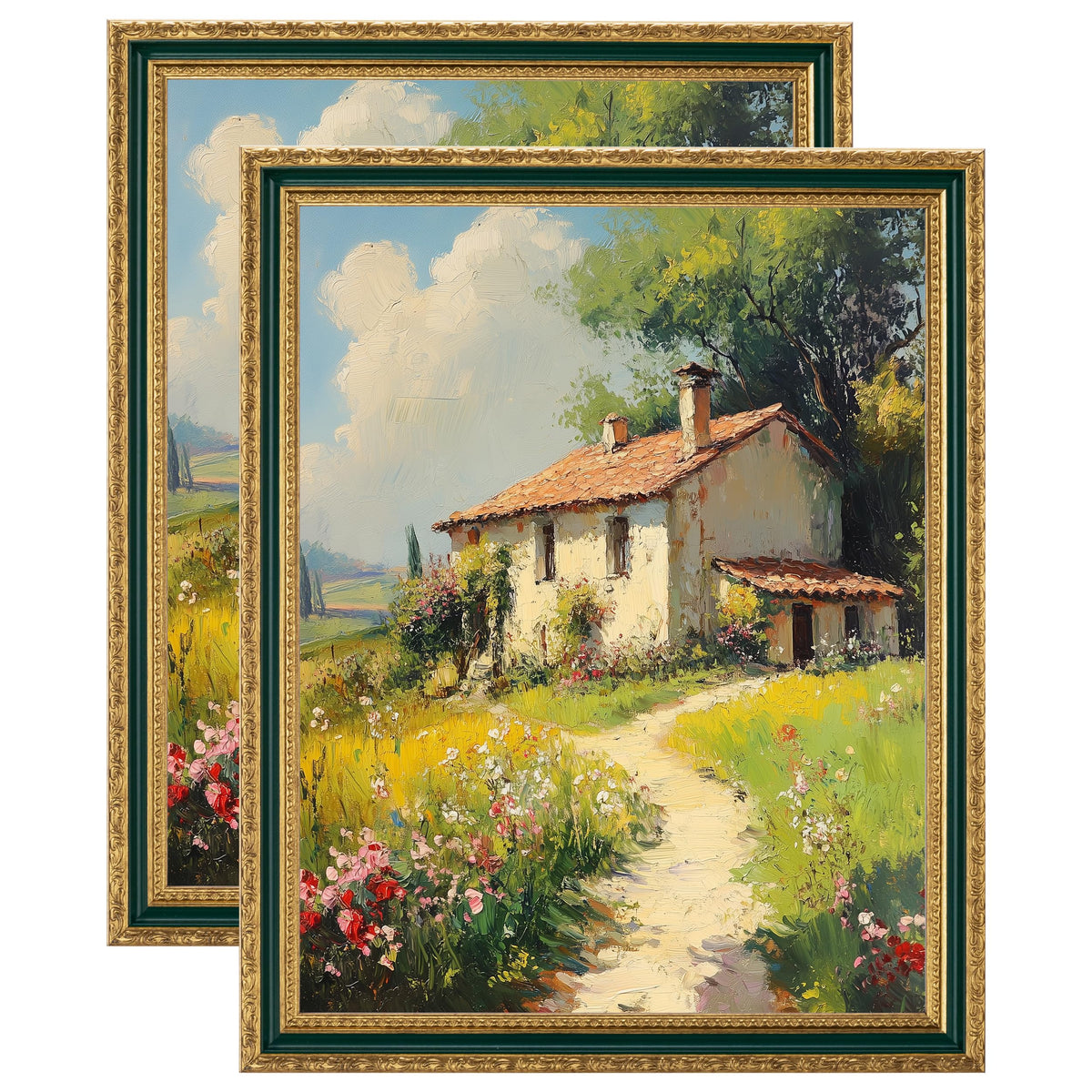 eletecpro 3x4 Vintage Picture Frame, Glass Cover, Black, 2-Pack