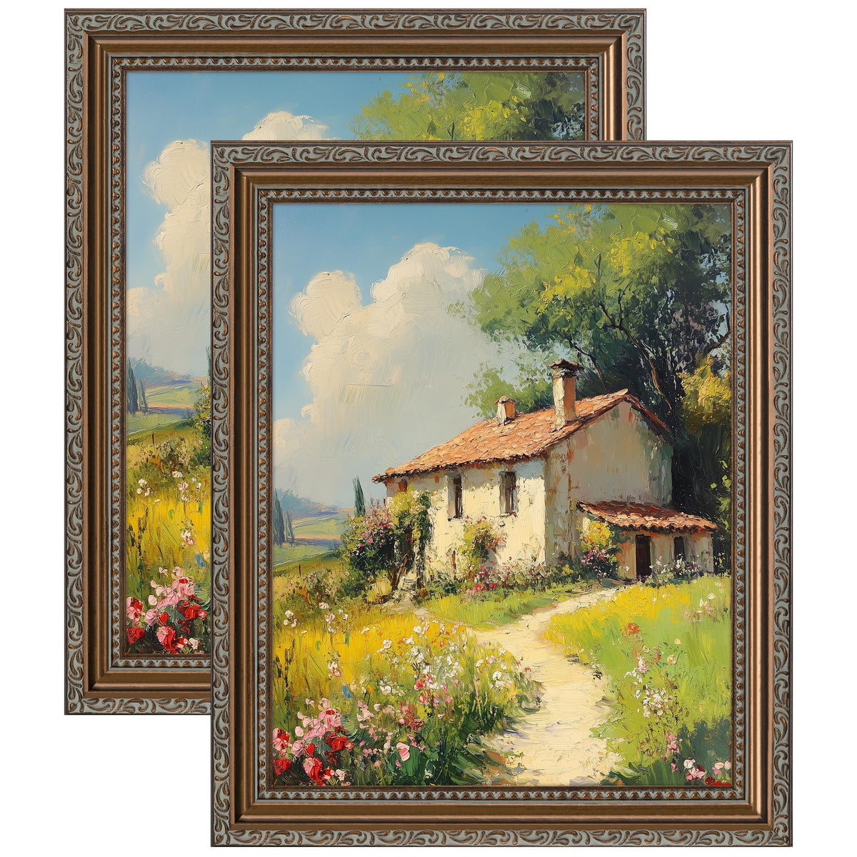 eletecpro 3x4 Vintage Picture Frame, Glass Cover, Black, 2-Pack