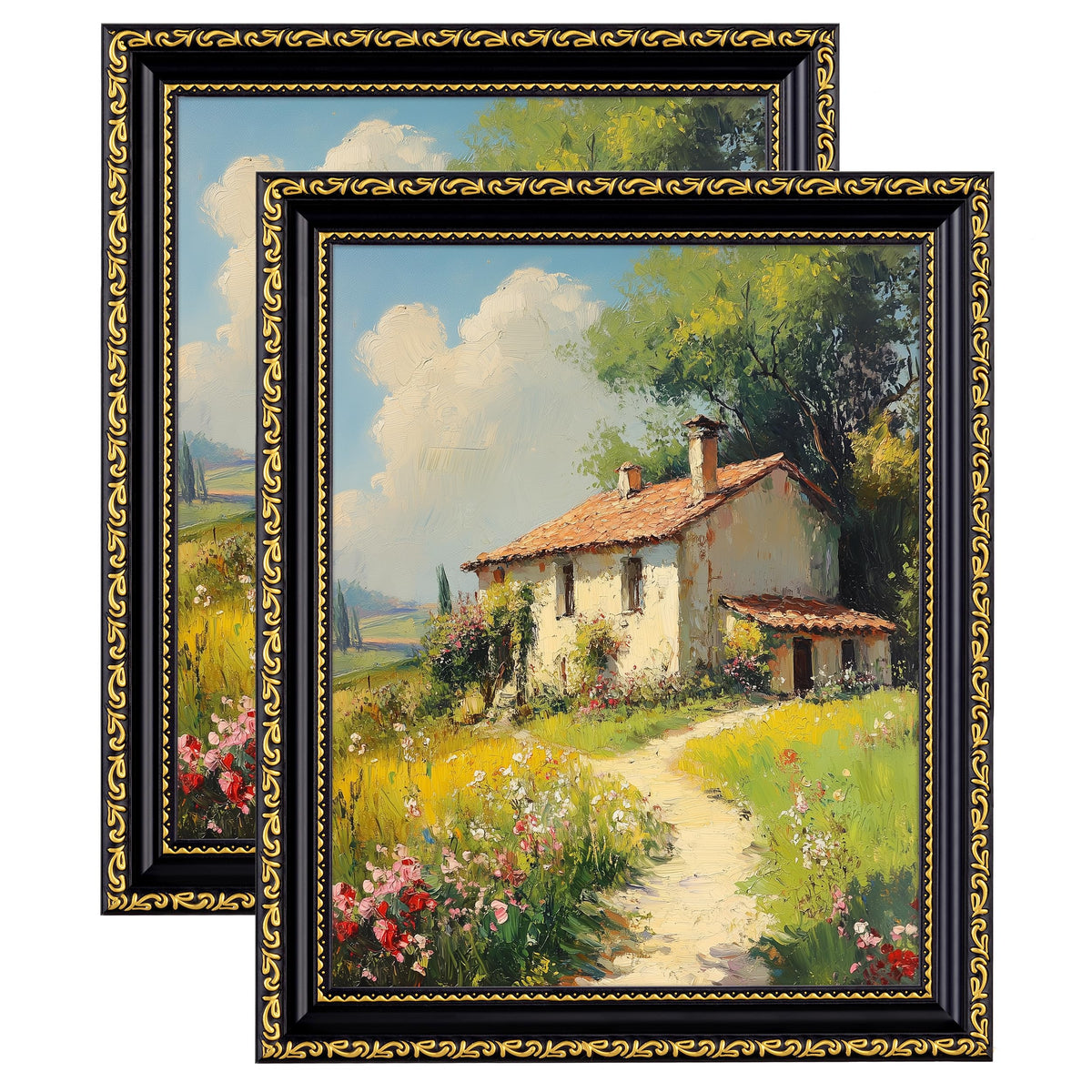 eletecpro 3x4 Vintage Picture Frame, Glass Cover, Black, 2-Pack