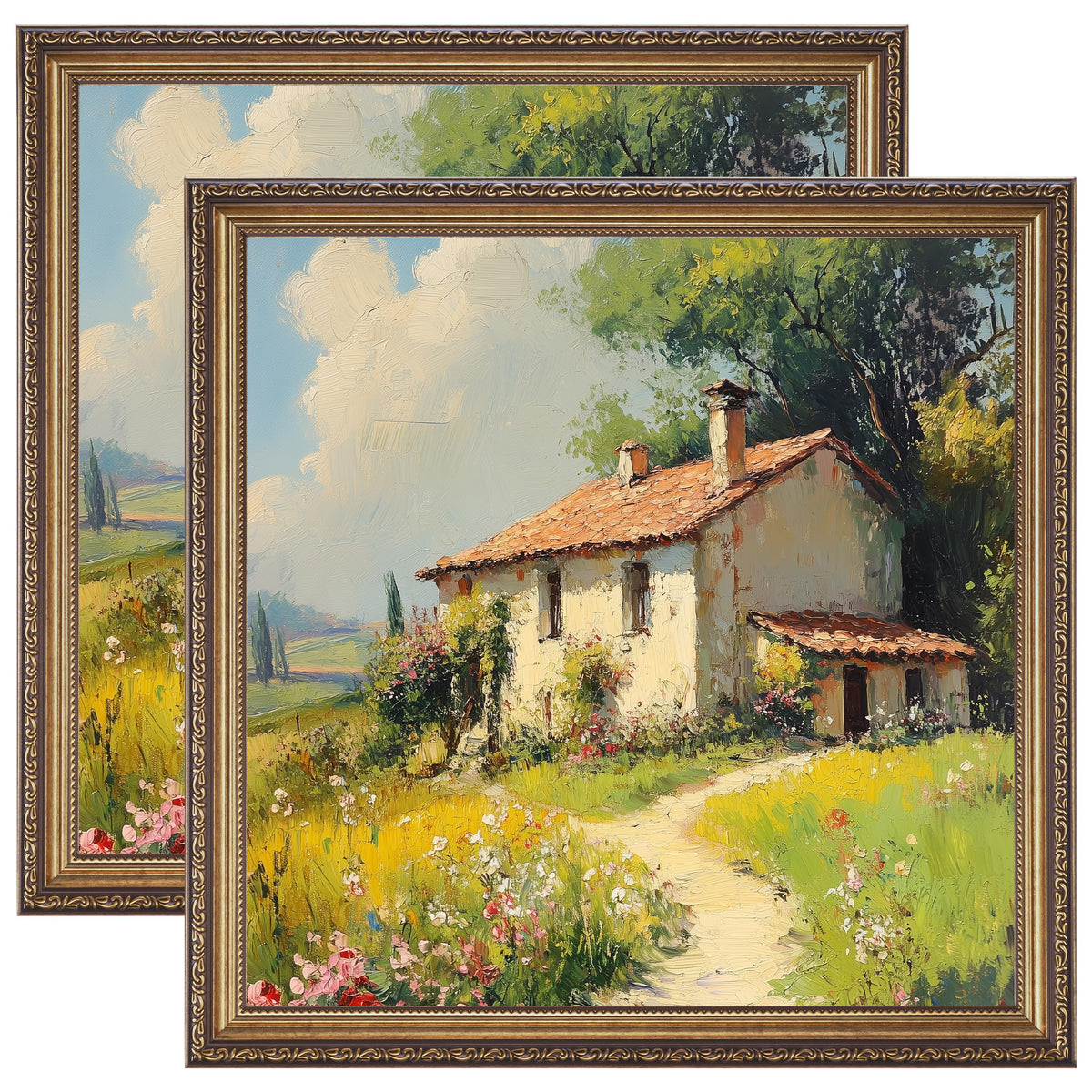 eletecpro 3x4 Vintage Picture Frame, Glass Cover, Black, 2-Pack