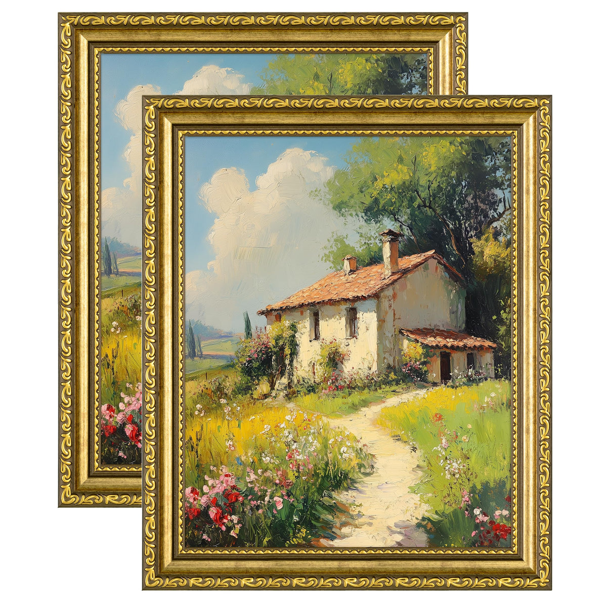 eletecpro 3x4 Vintage Picture Frame, Glass Cover, Black, 2-Pack