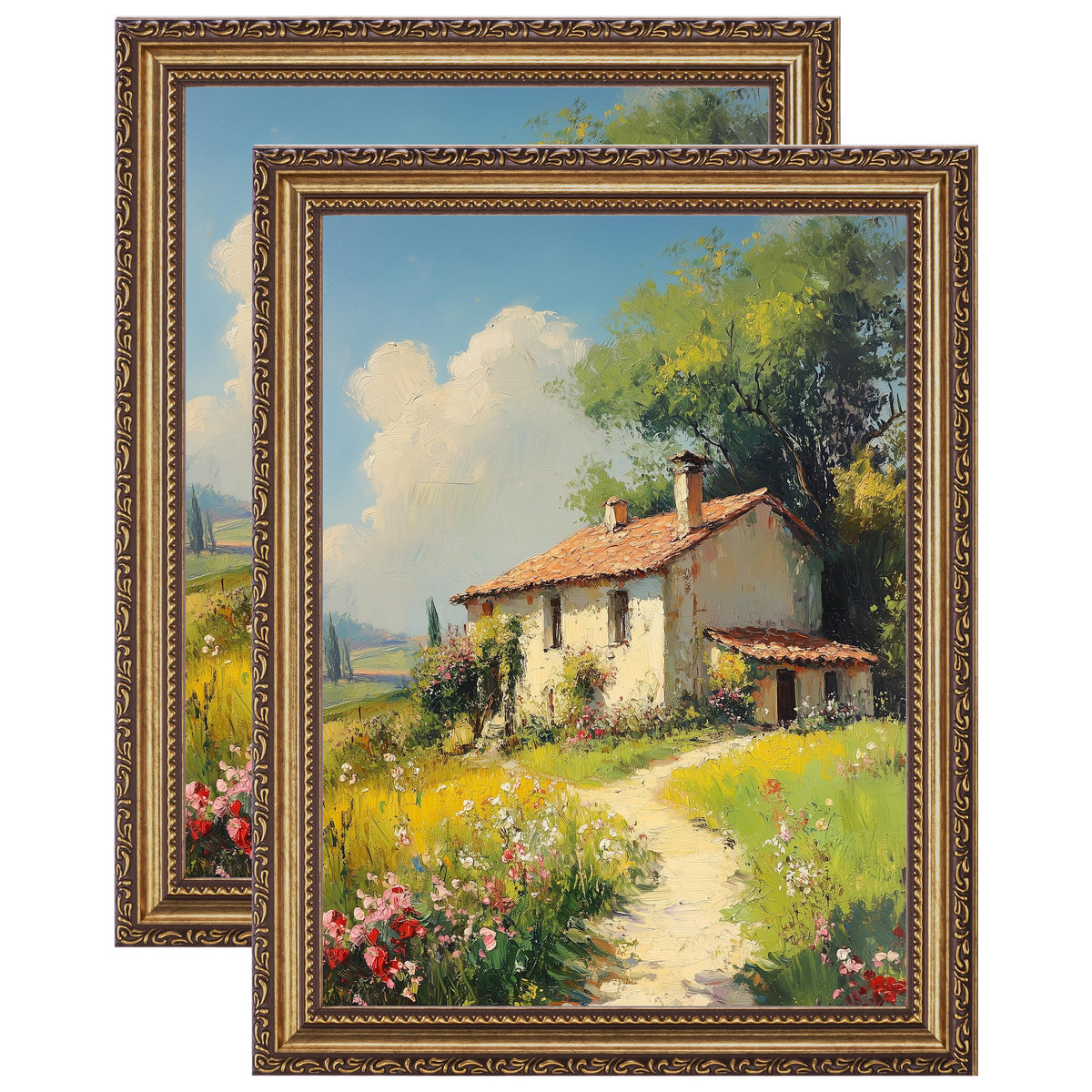 eletecpro 3x4 Vintage Picture Frame, Glass Cover, Black, 2-Pack