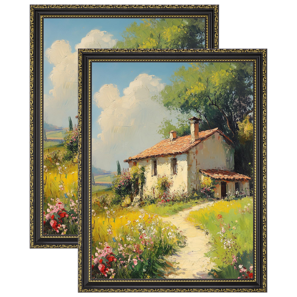 eletecpro 3x4 Vintage Picture Frame, Glass Cover, Black, 2-Pack