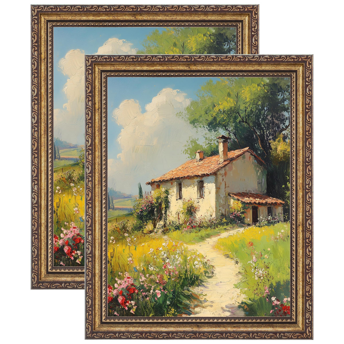 eletecpro 3x4 Vintage Picture Frame, Glass Cover, Black, 2-Pack