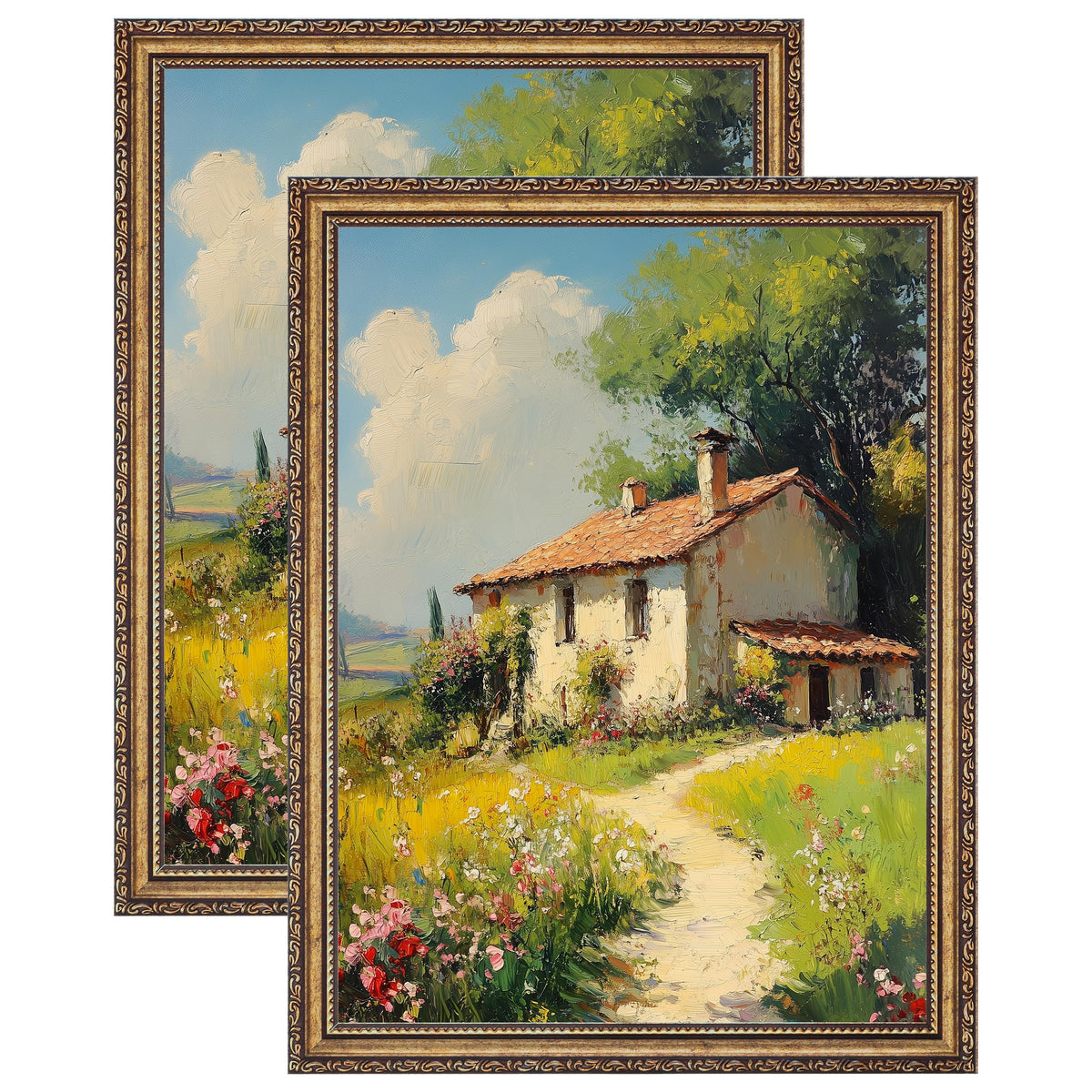 eletecpro 3x4 Vintage Picture Frame, Glass Cover, Black, 2-Pack