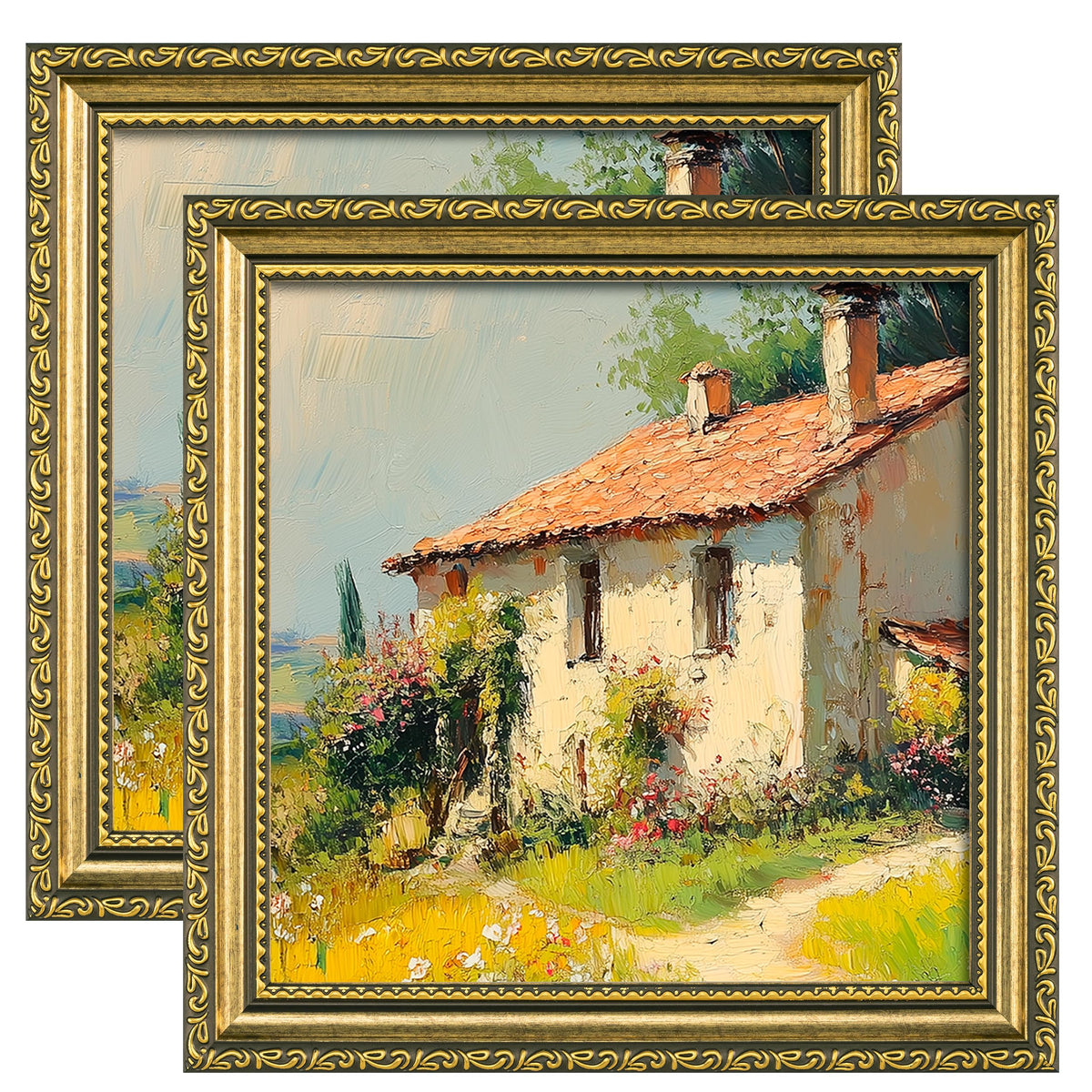 eletecpro 3x4 Vintage Picture Frame, Glass Cover, Black, 2-Pack