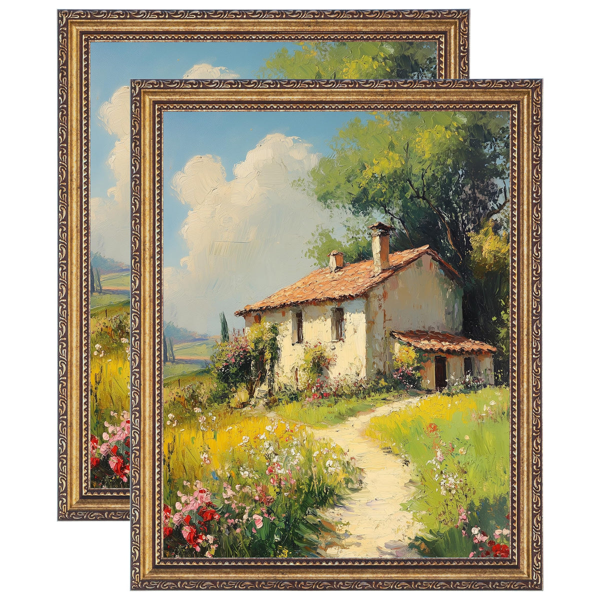 eletecpro 3x4 Vintage Picture Frame, Glass Cover, Black, 2-Pack